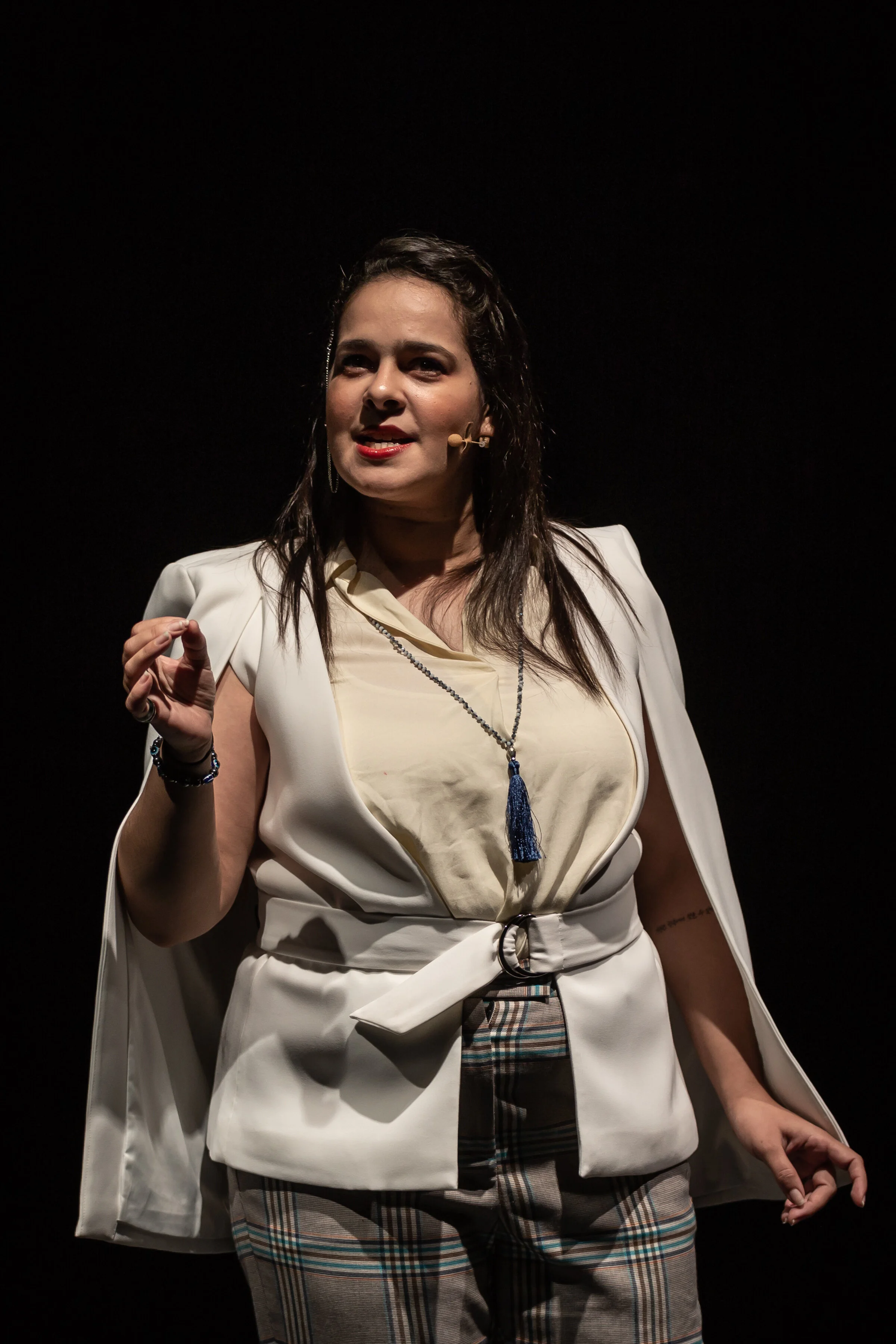 Scene 7:Nour El-Houda Essafi (a.k.a. Yiseong) delivers her ‘Ted Talk’. Photo Bernie Ng.
