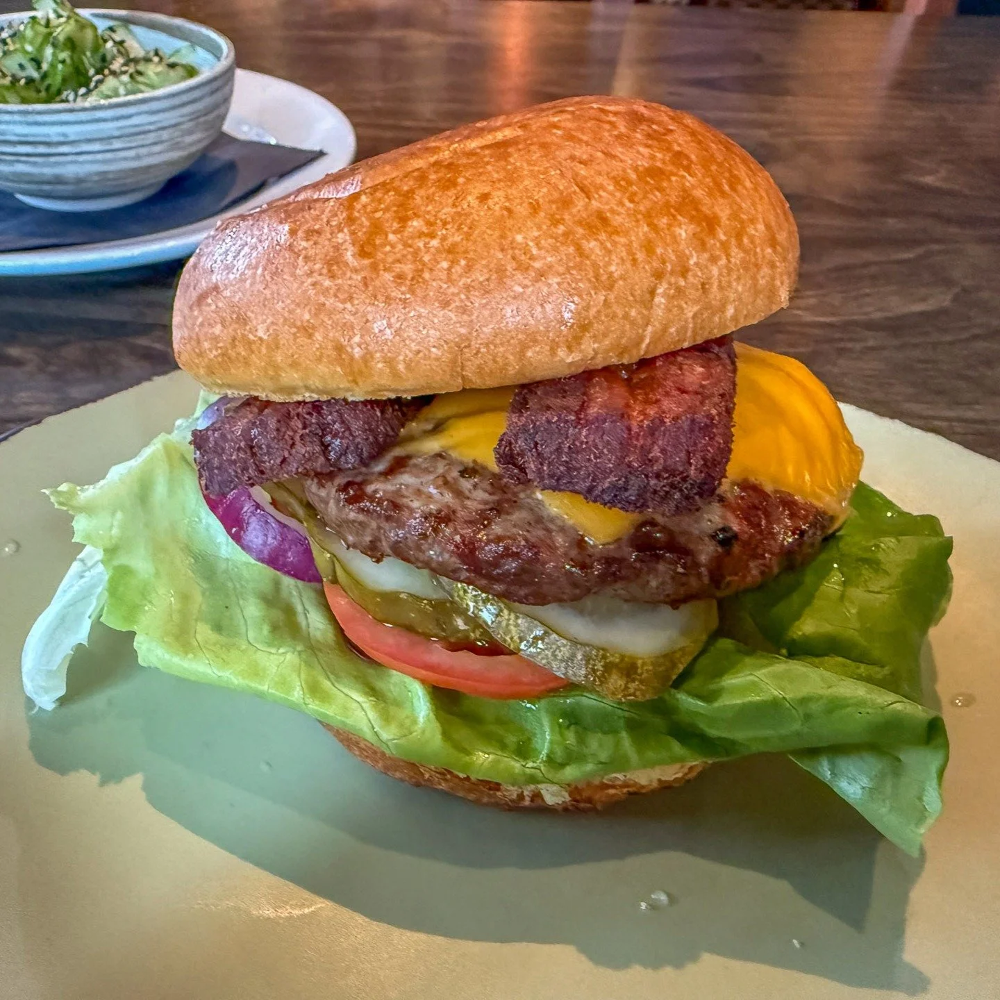 Did you know that our Blue Burger is one of the best in PC? Add Bacon, Avocado, or Pork Belly for that extra wow factor! 
1/3 lb chuck, lettuce, tomato, red onion, pickle - choice of American, cheddar, or pepper jack cheese.