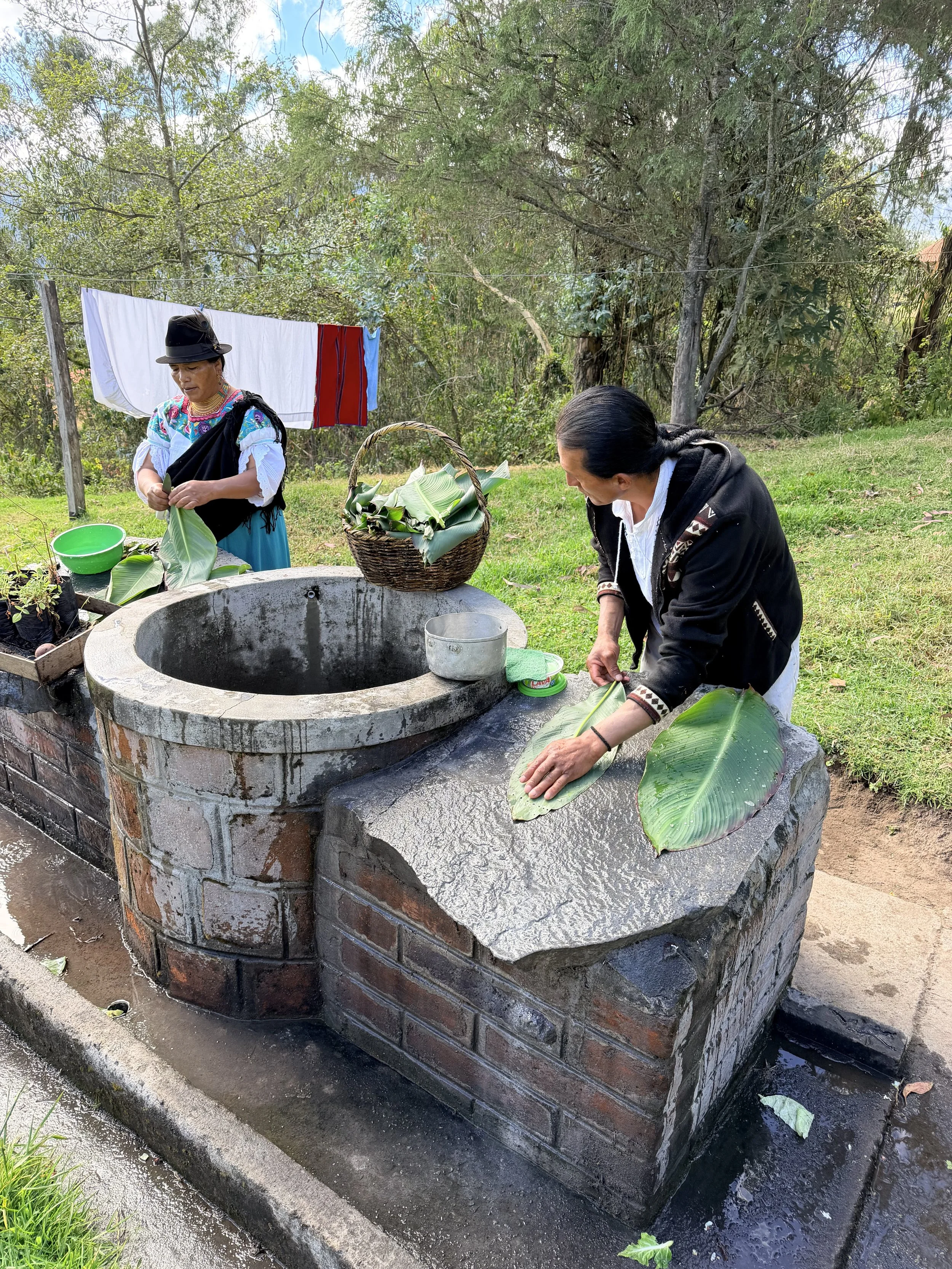  They washed and rinsed leaves used to wrap chicken, beef, and pork. 