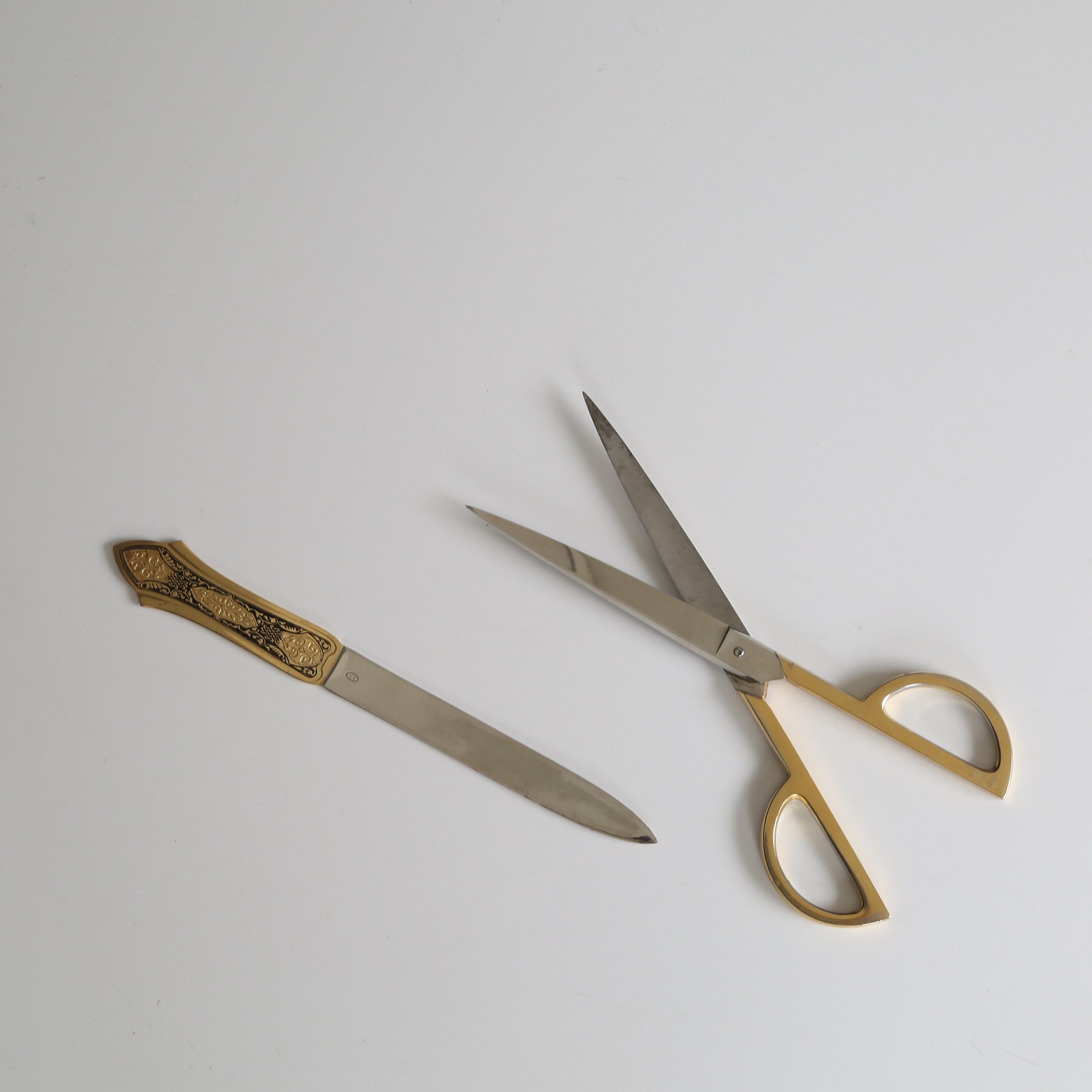 Gold Scissors and Letter Opener Set - Scissors and 2 Letter Openers, Luxury  Set of Gold Office Supplies & Desk Accessories 