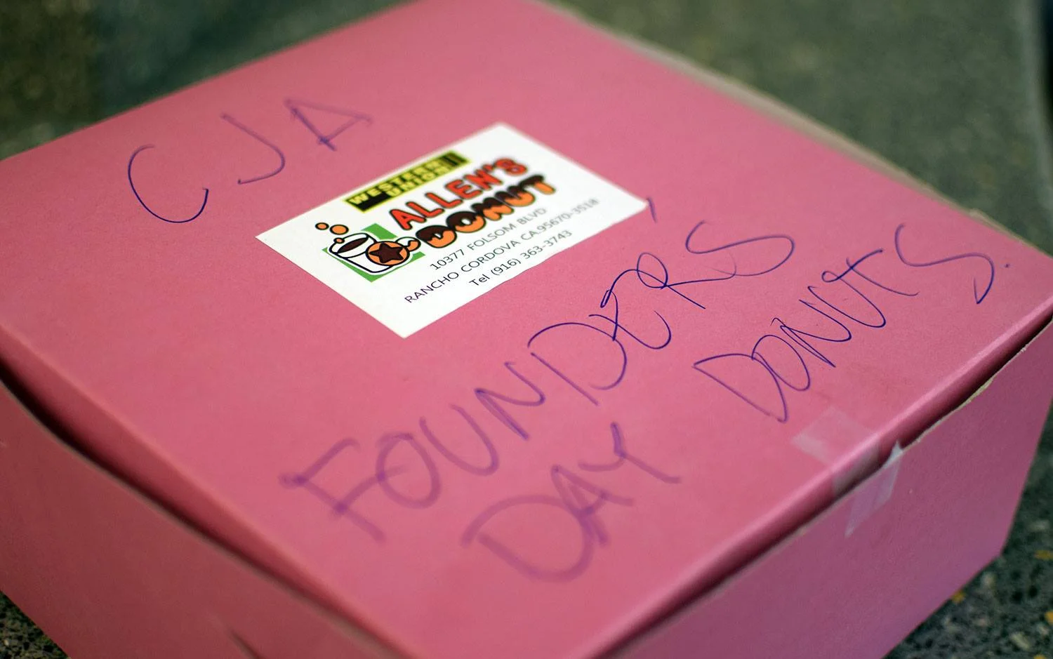 Founders Day donuts are a tradition every January. Don't worry, we do get donuts more than once a year!