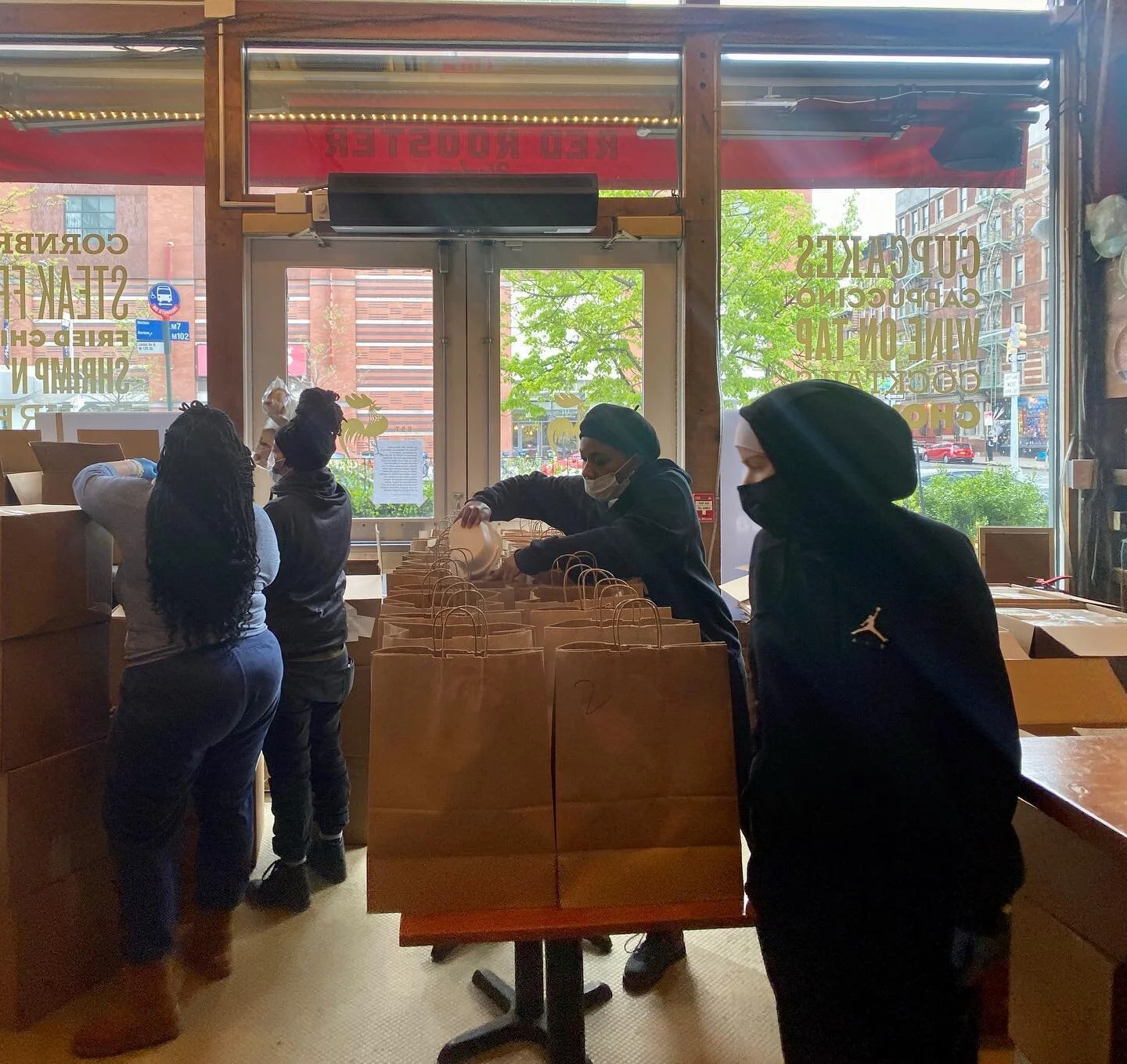 As a result of our partnership with @wckitchen, #RoosterHarlem served 1,000 meals to the people and 450 meals to the @nychagram Polo Grounds today! #chefsforamerica #redroosterharlem #communitykitchen