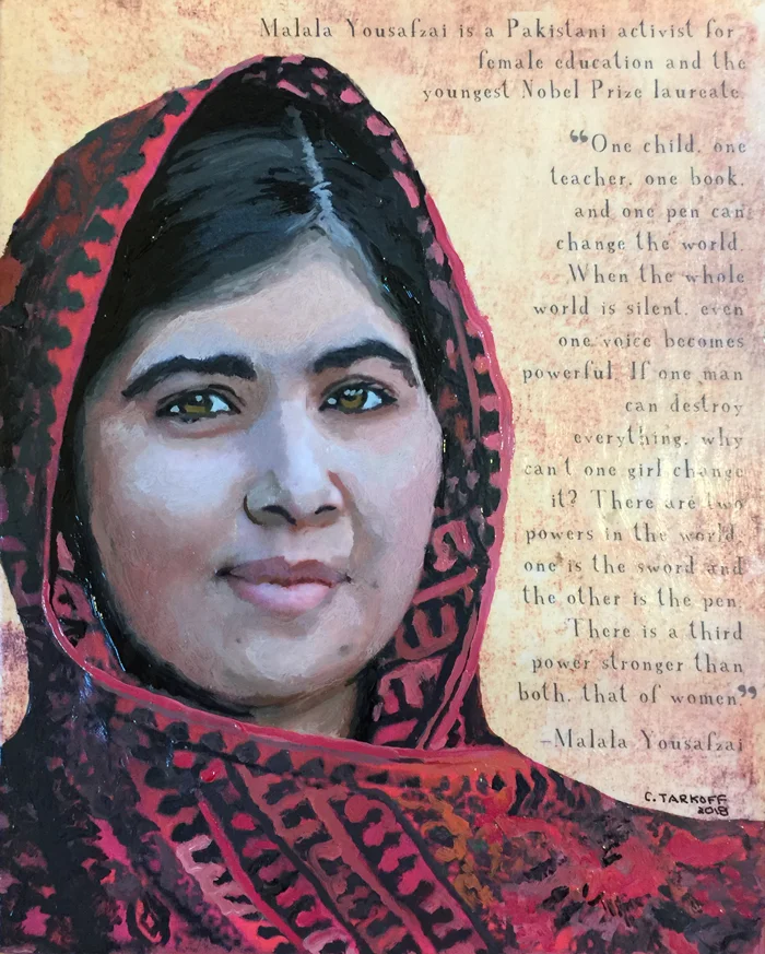 Malala Portrait Oil Painting