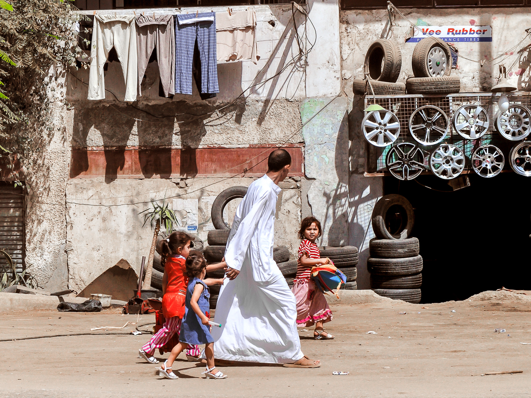 Father and Three Daughters, Cairo, Egypt