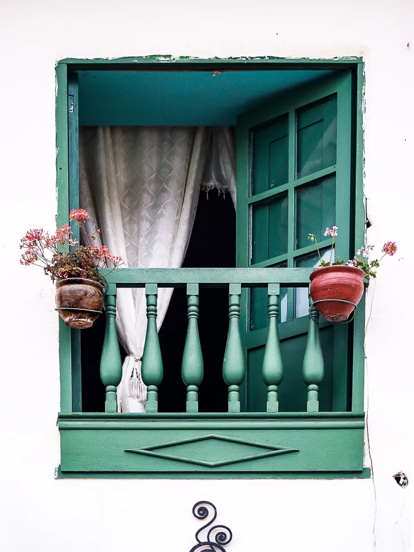 Green Spindle, Wood Balcony, Cusco, Peru