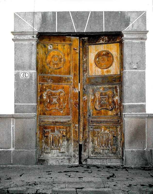 Weathered Wood Door, Puebla, Mexico