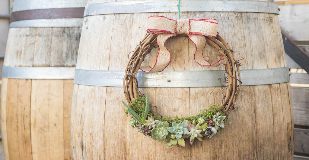 Succu-wreaths at Culture Brewing Encinitas