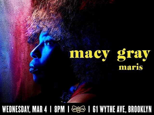 Just Announced: Maris (@starnip) will support @macygray at @brooklynbowl March 4!!
