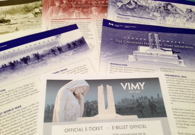 1 of the 50,000 tickets distributed to Canadians to attend the Canadian National Memorial Commemoration Ceremony on April 9th, 2017.