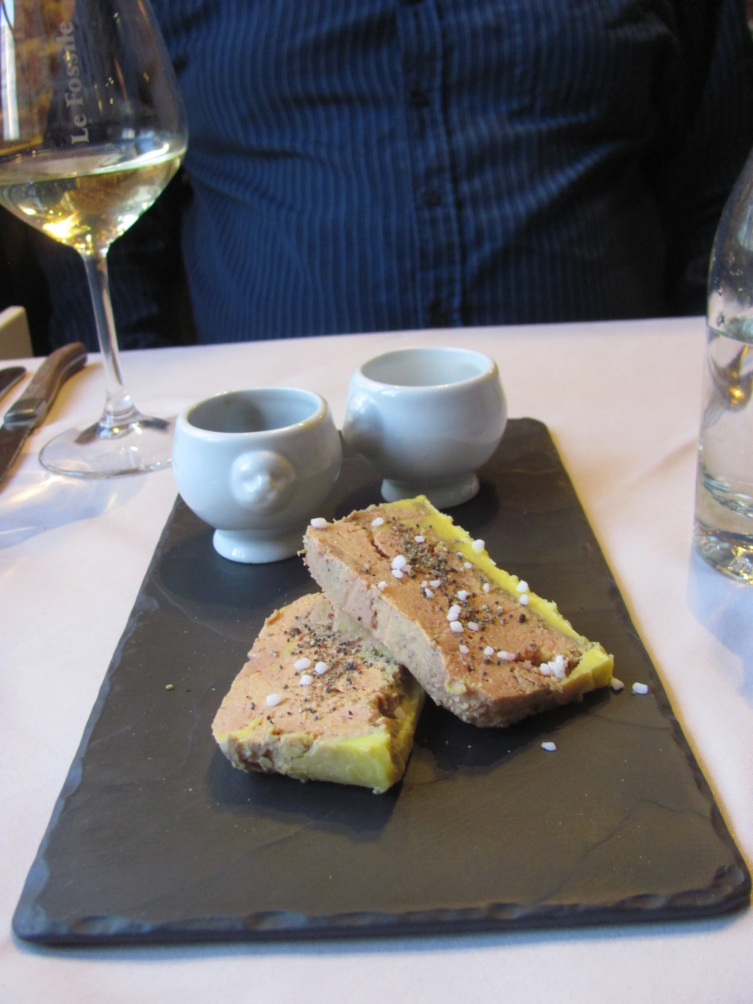 Slices of Foie Gras or Foie Gras de Canard et ses Oignons Confits du Chef . Simple. Delicious.