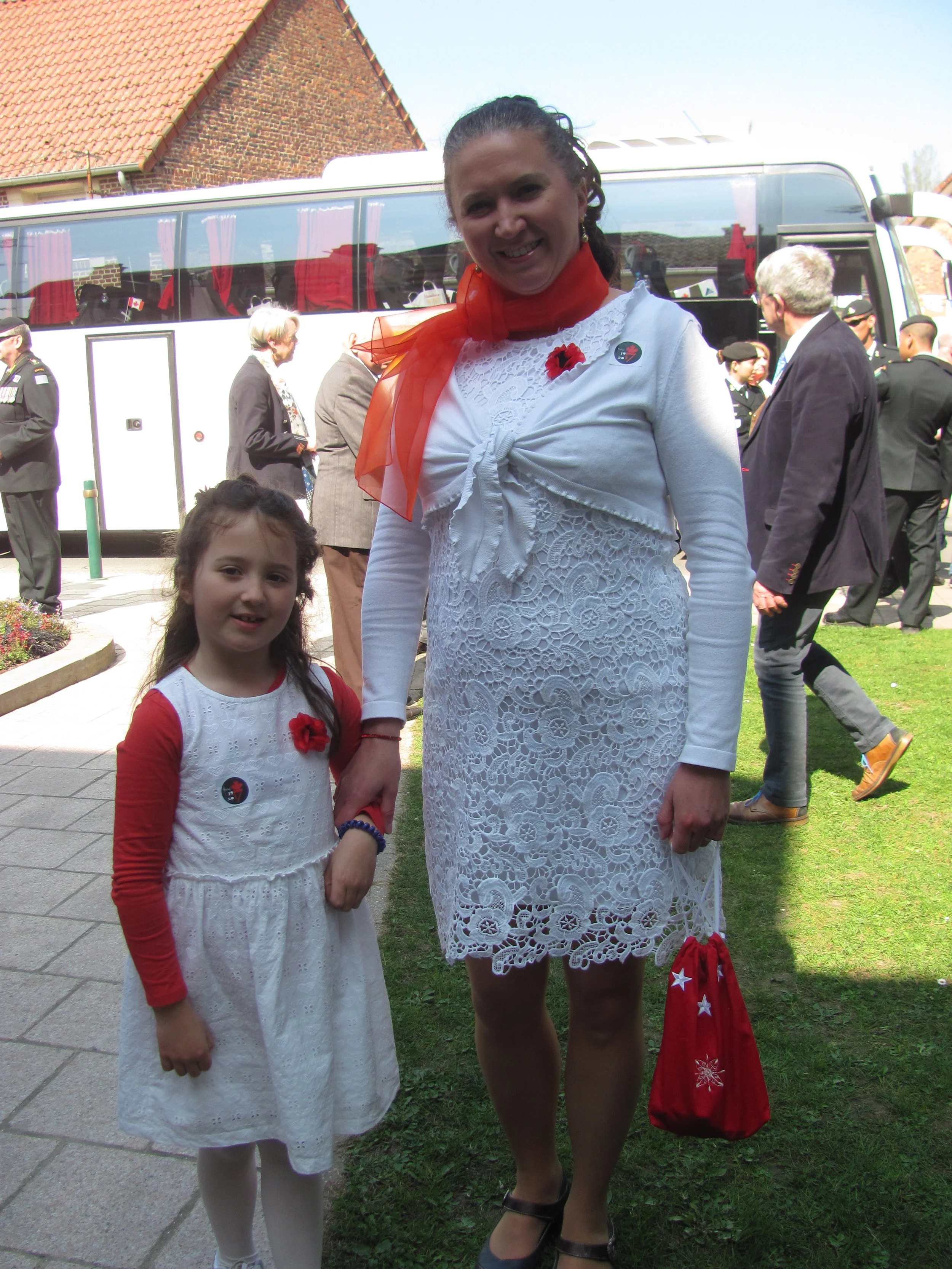 Red and white to commemorate and to celebrate.