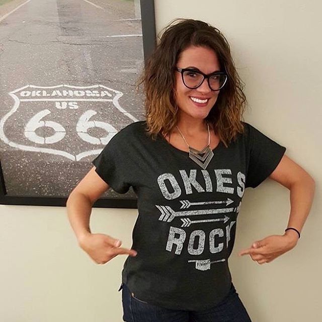 Check out our friend @pjarmstrong115 rocking out @OkiesRock women's dolman she picked up at @ambermarieandco and representing Route 66! Rock on J! #okiesrock #route66