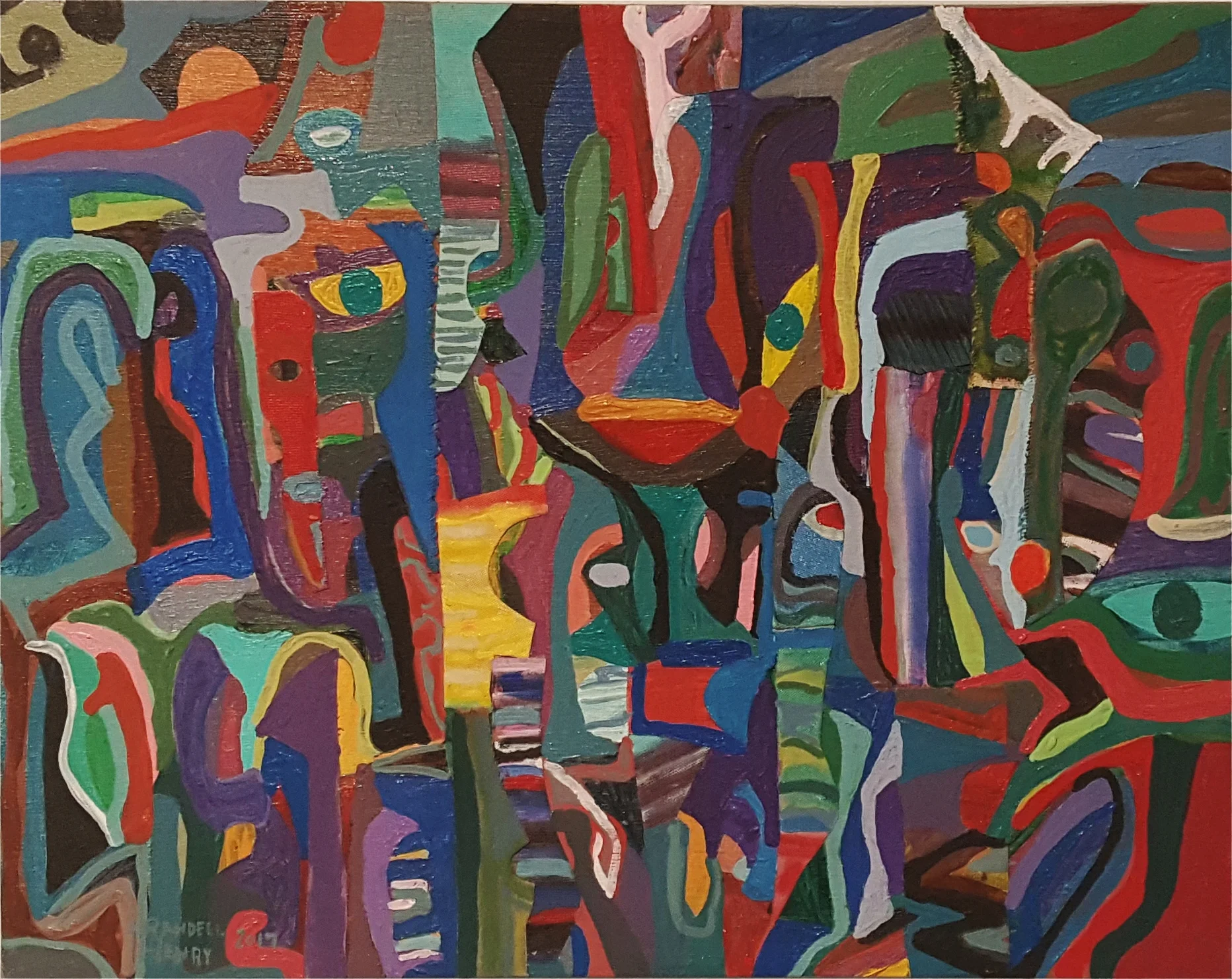 Randell Henry, Peace Makers, collage on canvas, 15.5 x 19.5 in.