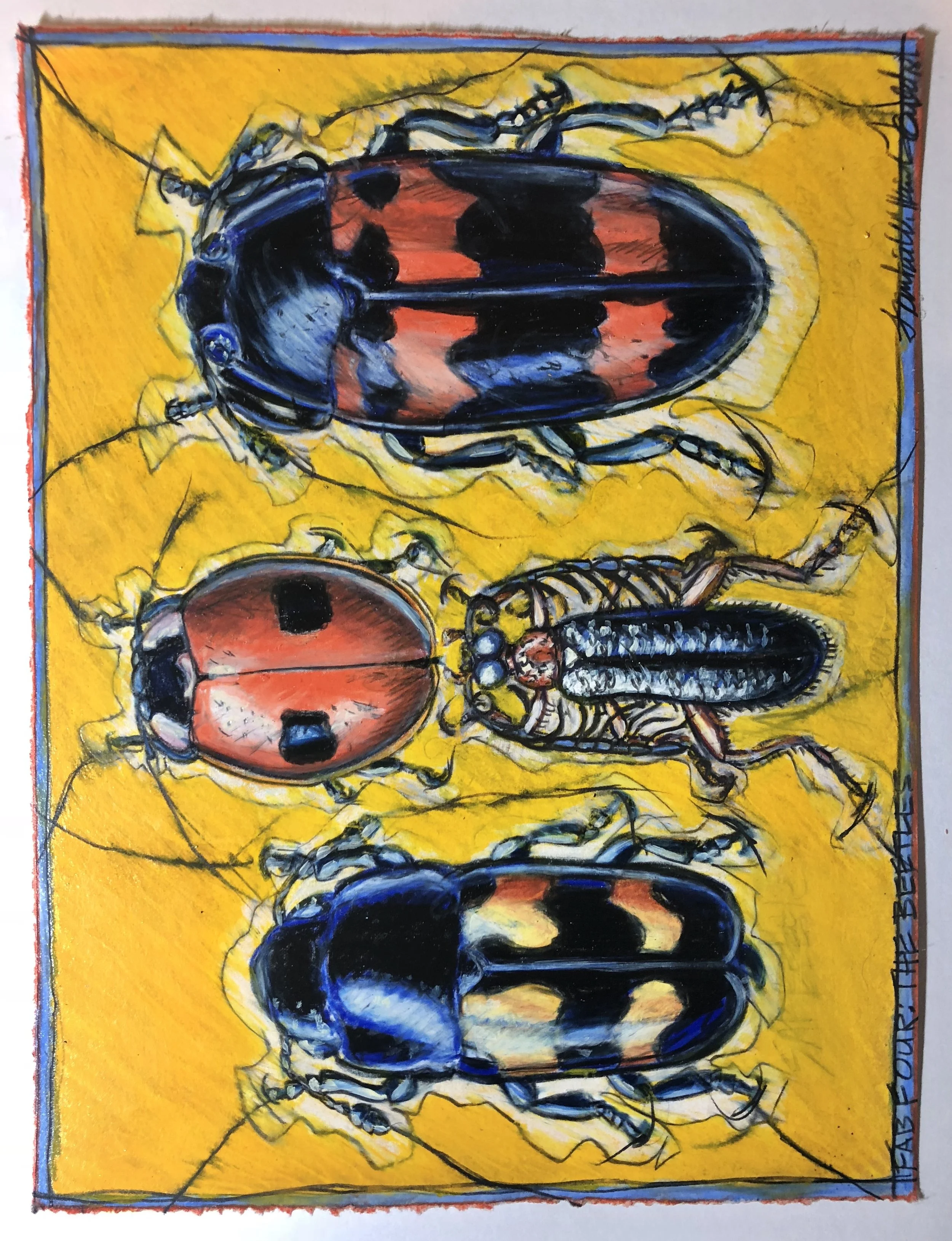 Frankie Gould, "Fave Four: The Beetles," prismacolor pencil on paper, 16 x 12 in