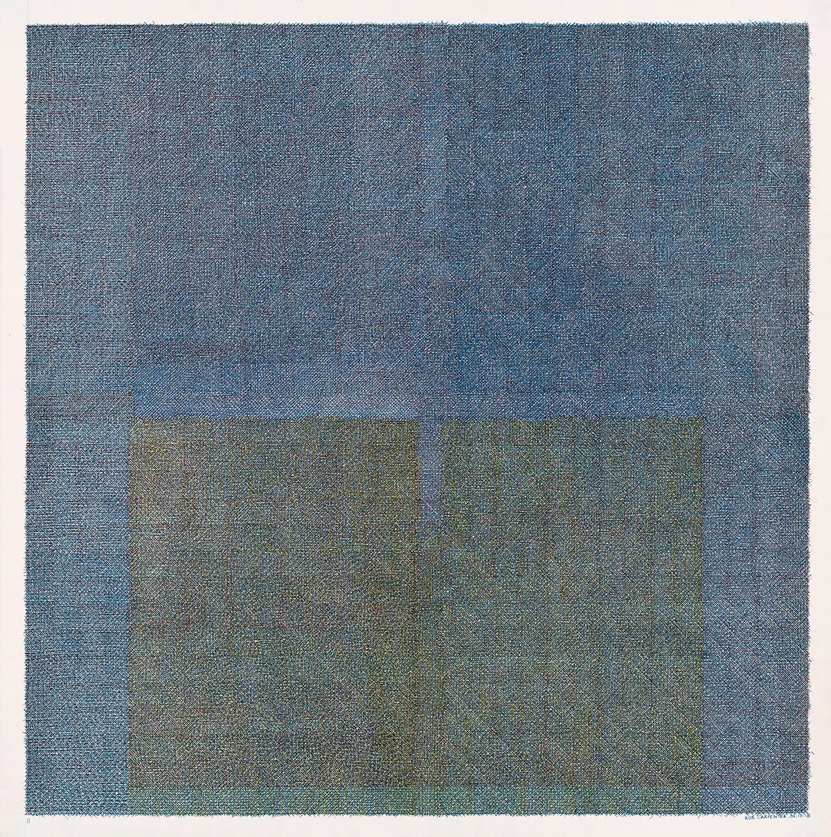 Rob Carpenter, "Paths of Moving Points 04.10.18," pen and ink on paper, 32 x 32 in.