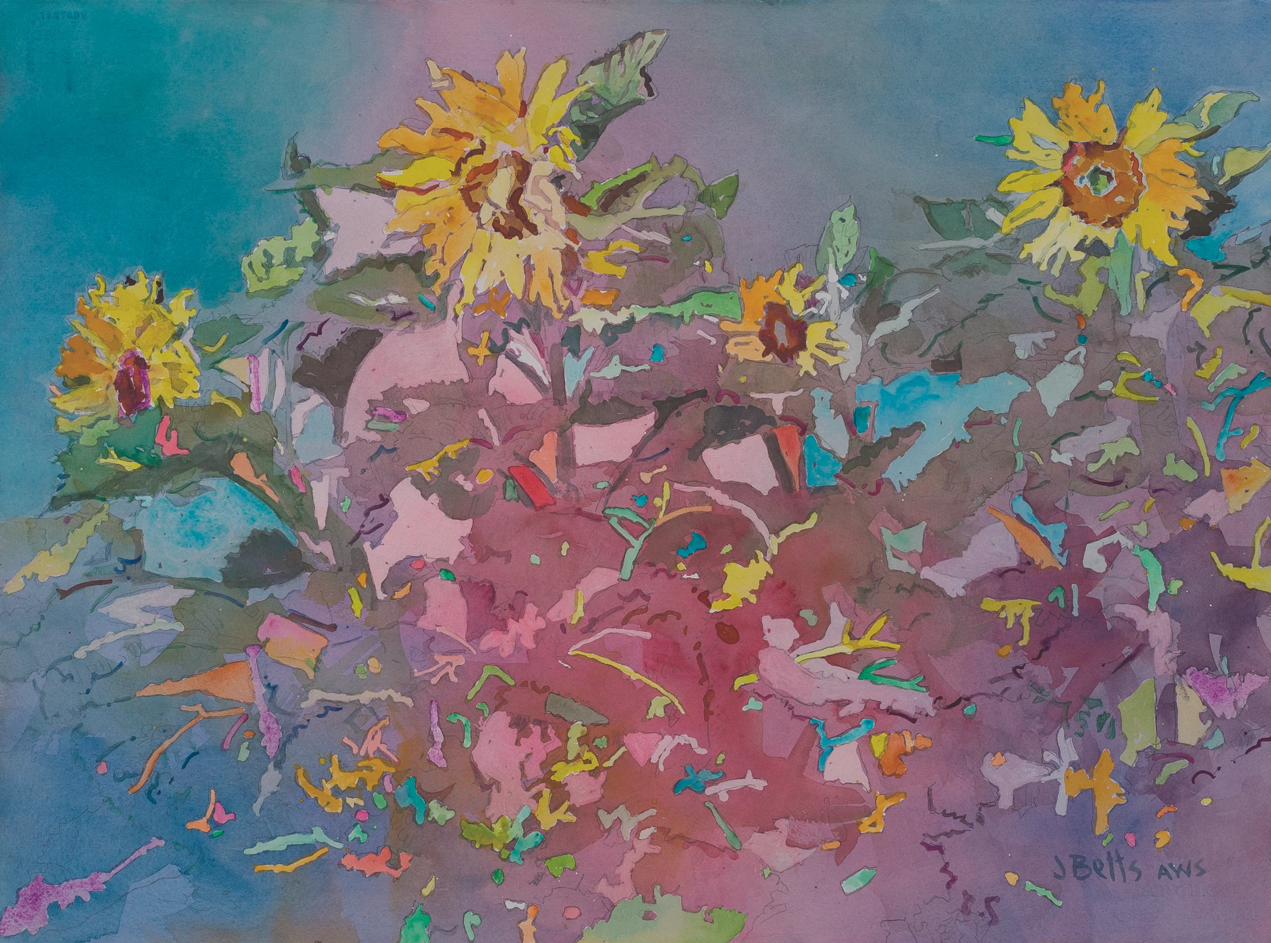Judi Betts, "Glorious Garden,” watercolor on paper, 22 x 30 in, 2019