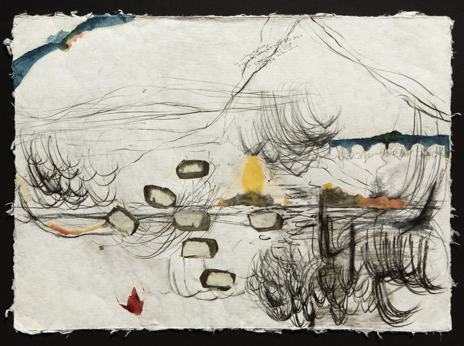 Memory Held in Water (2011) mixed media on paper
