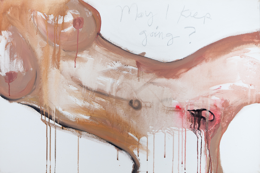  "May I Keep Going?&nbsp;(2012)&nbsp;36 x 24 x 1" 