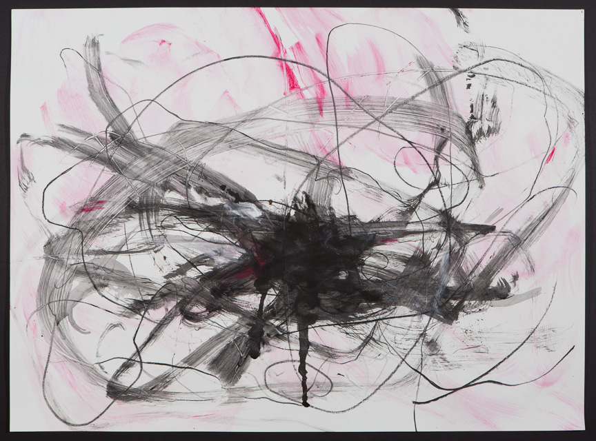  Untitled (pink +&nbsp;black, dark) 2015 22 x 30" 