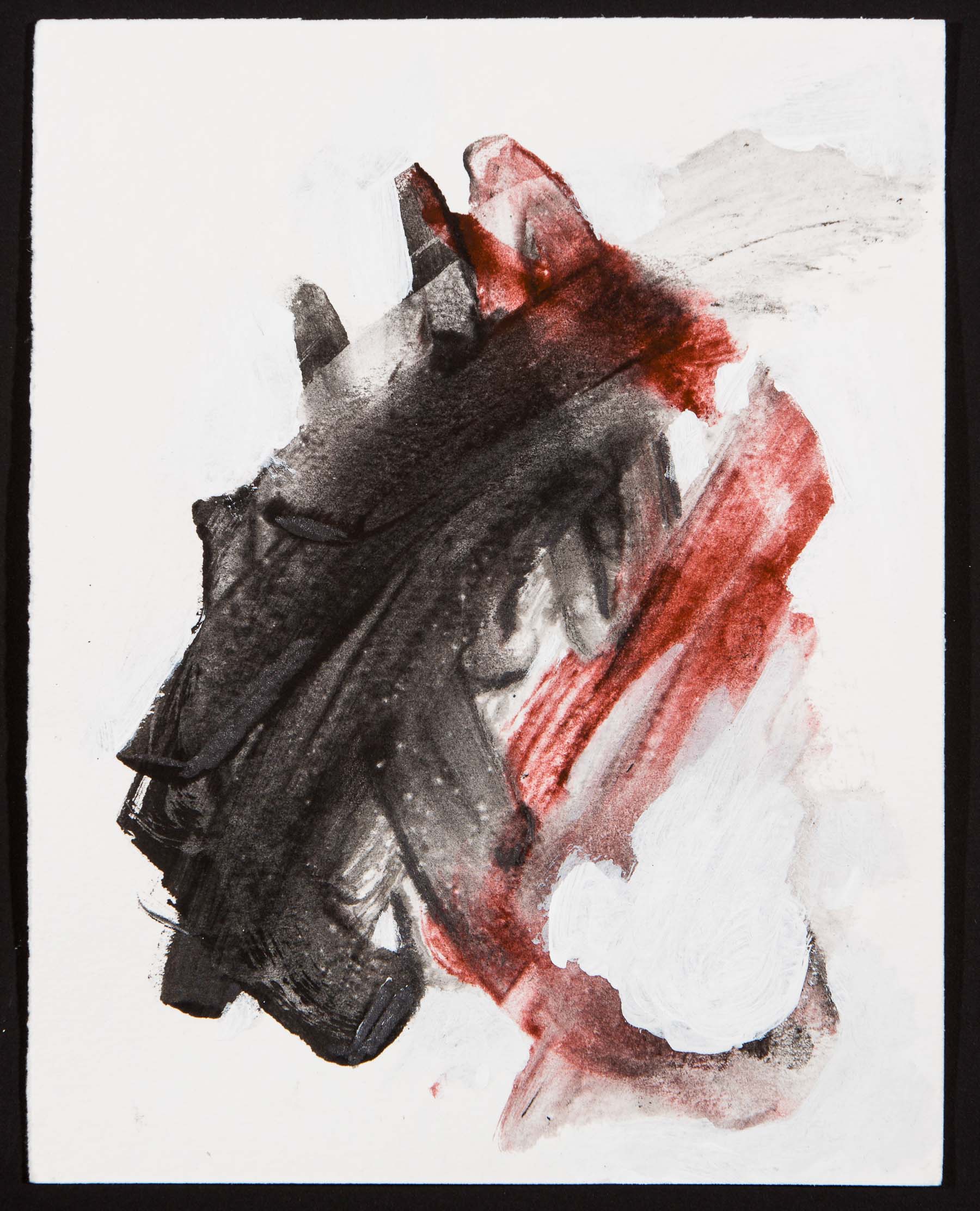 Ges/Sw/Red 59 (2016) mixed media on paper 8 x 10"