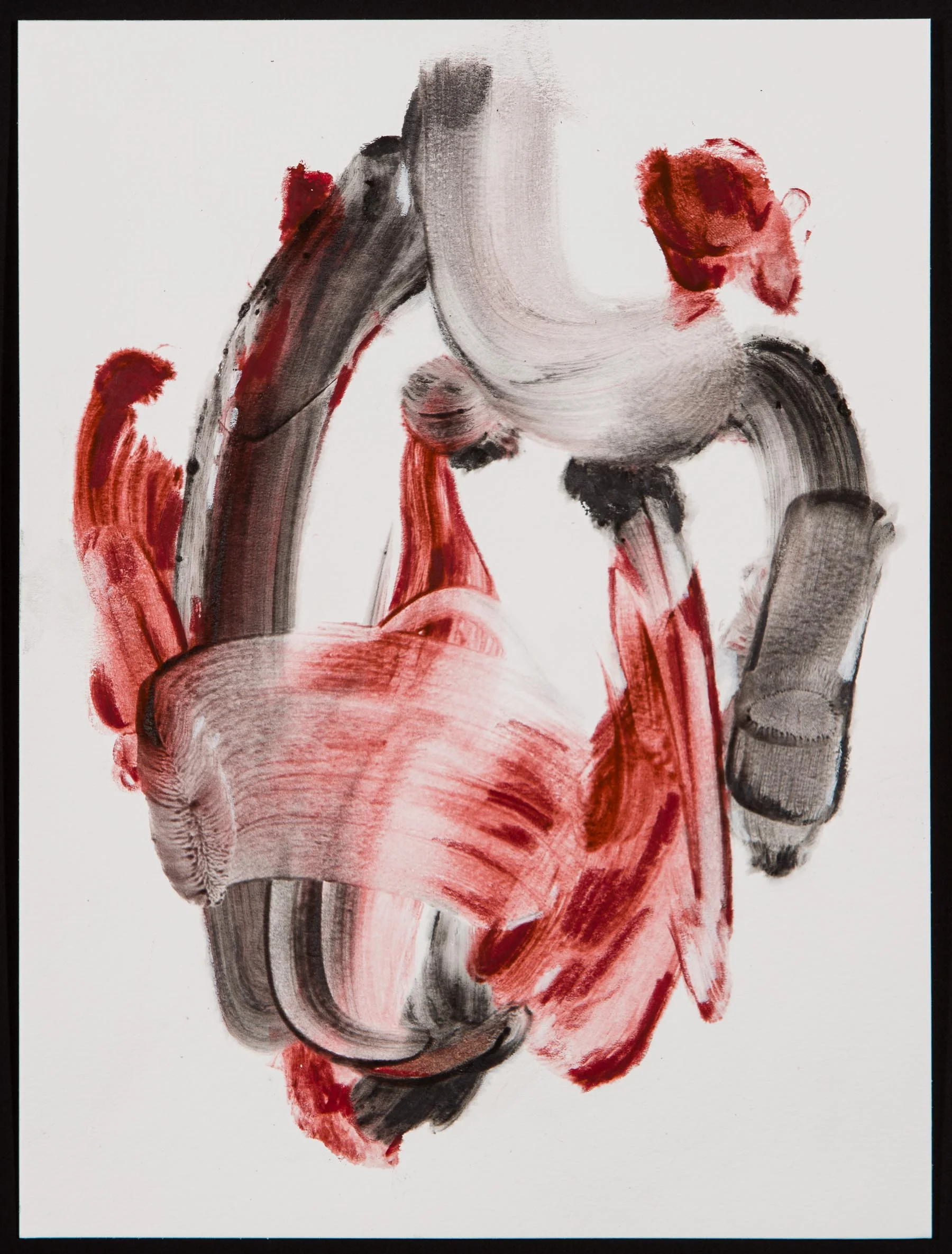 Ges/ Sw 36 (2016) mixed media on paper, 8 x 10"