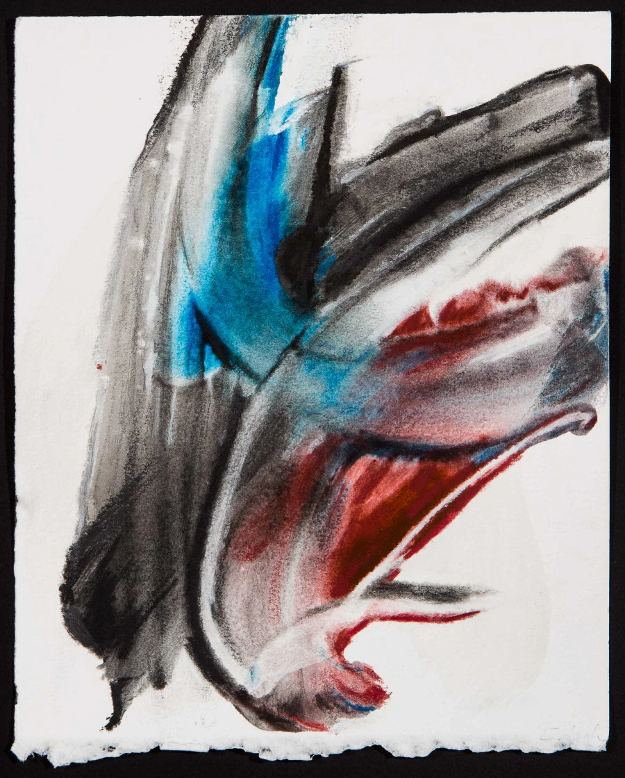 Ges/Sw 74 (2016) mixed media on paper 7 x 9"