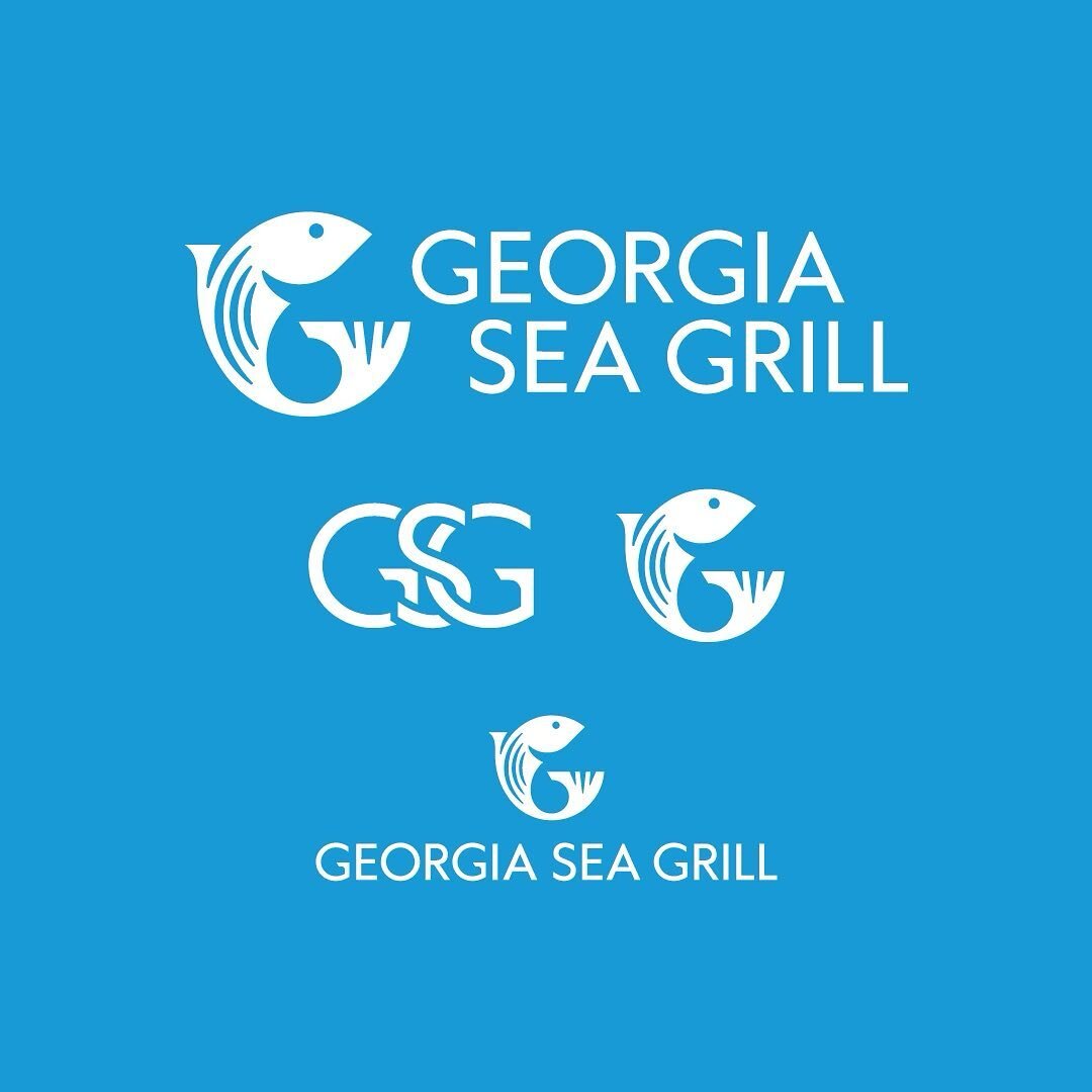 Visual identity for @georgiaseagrill. A Gowen family brand.