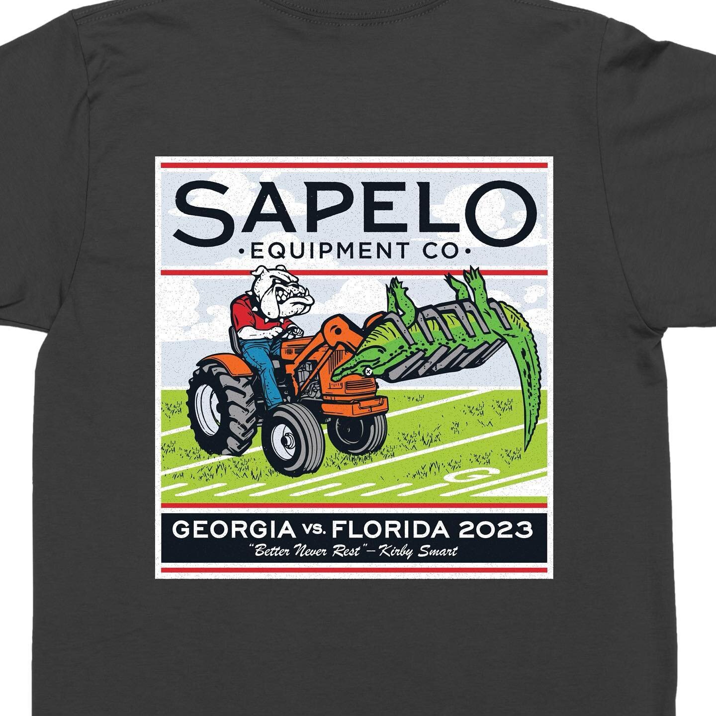 Very proud of our friends at  @sapeloequipmentco for concepting this idea, and allowing @gavinsellerscreative and I to lend our creative talents and be a part of this campaign. Sapelo Georgia vs. Florida t-shirts are here! All sale profits will go di
