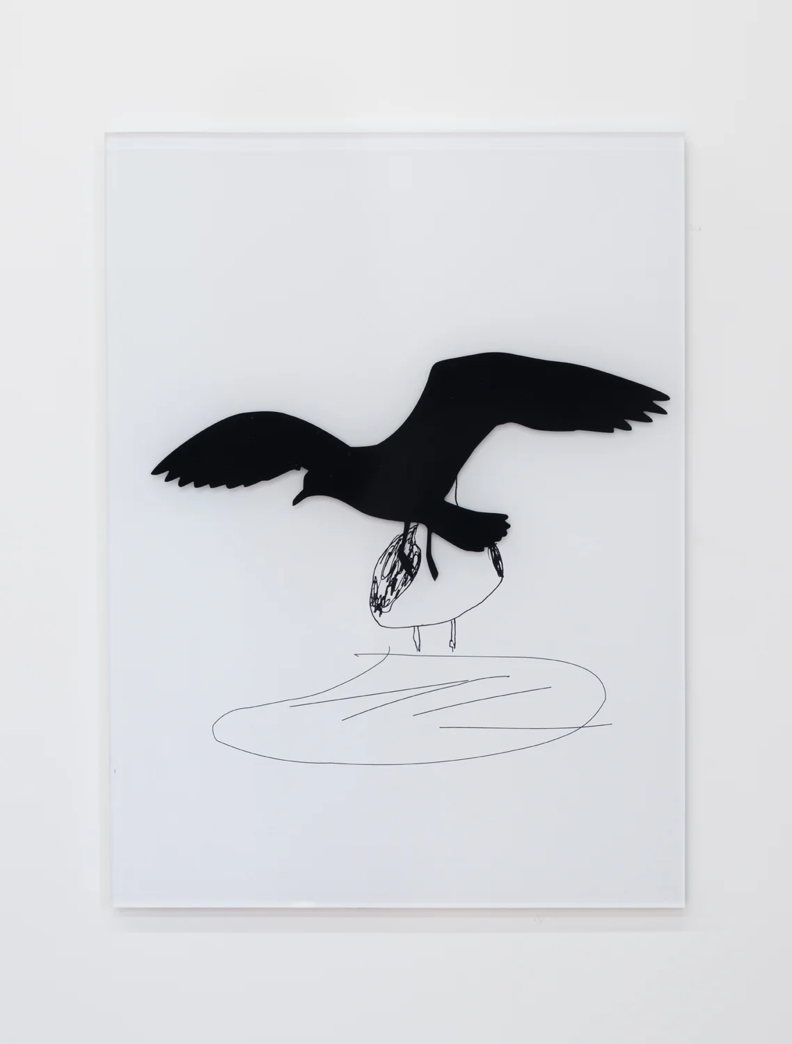 Eagull 2 , 2017 SAV and direct print on 1/2 clear acrylic, 1/4 white acrylic 37.625 x 28 x .75 inches 95.6 x 71.1 x 1.9 cm