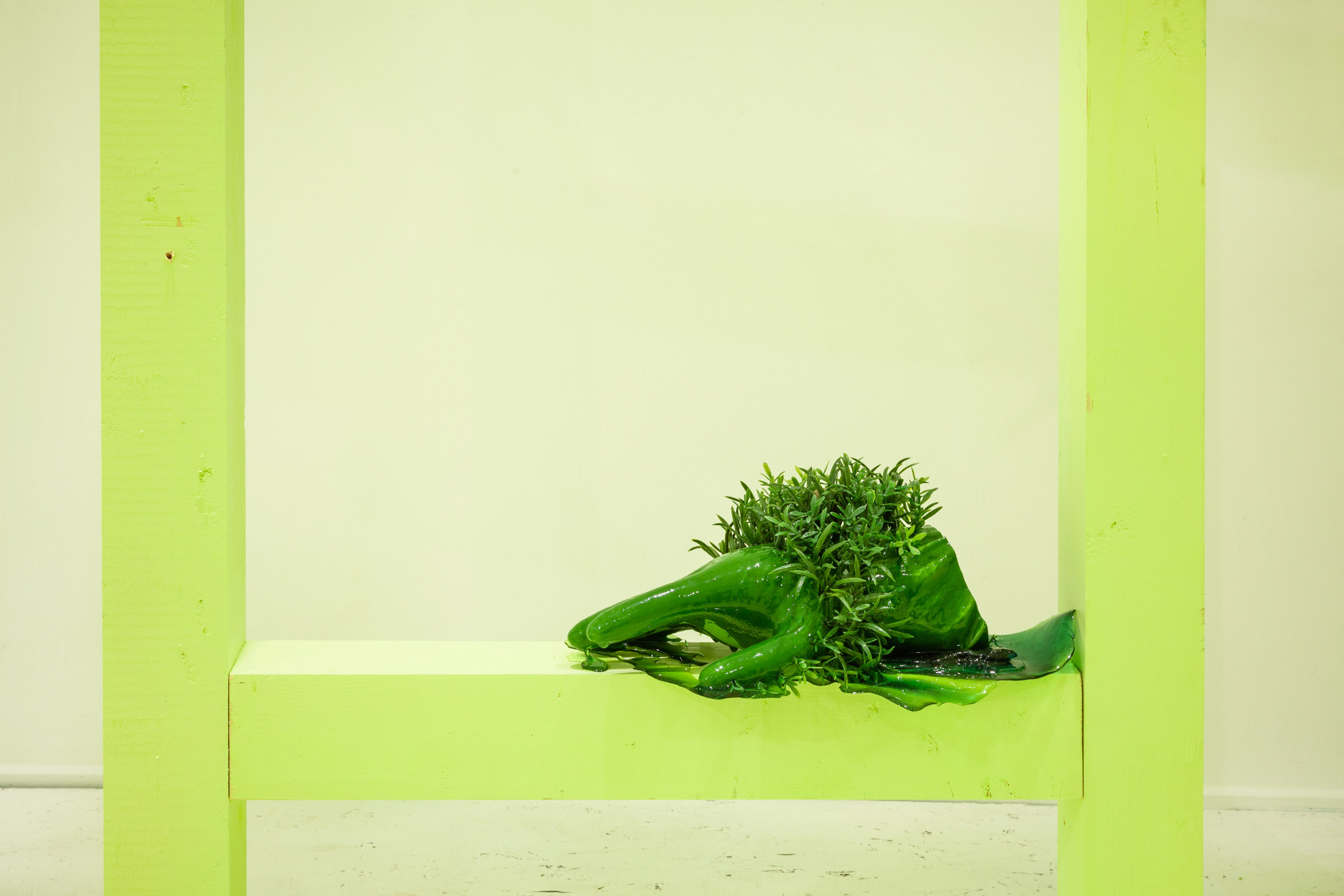 ‘Same as Grass and Grow 1’, hydrocal, rubber, found faux plants