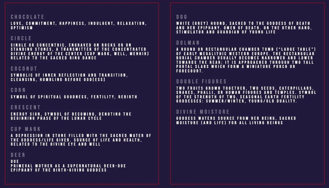  Glossary of Goddess Symbols   View the Glossary  