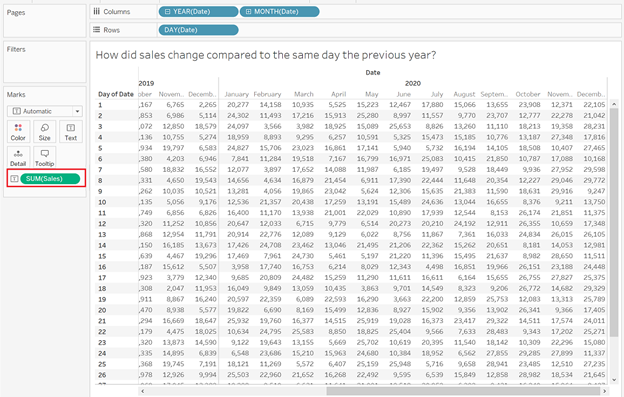 Tableau Previous Week Graphics How to Compare to the Same Day Last Year in Tableau — OneNumber