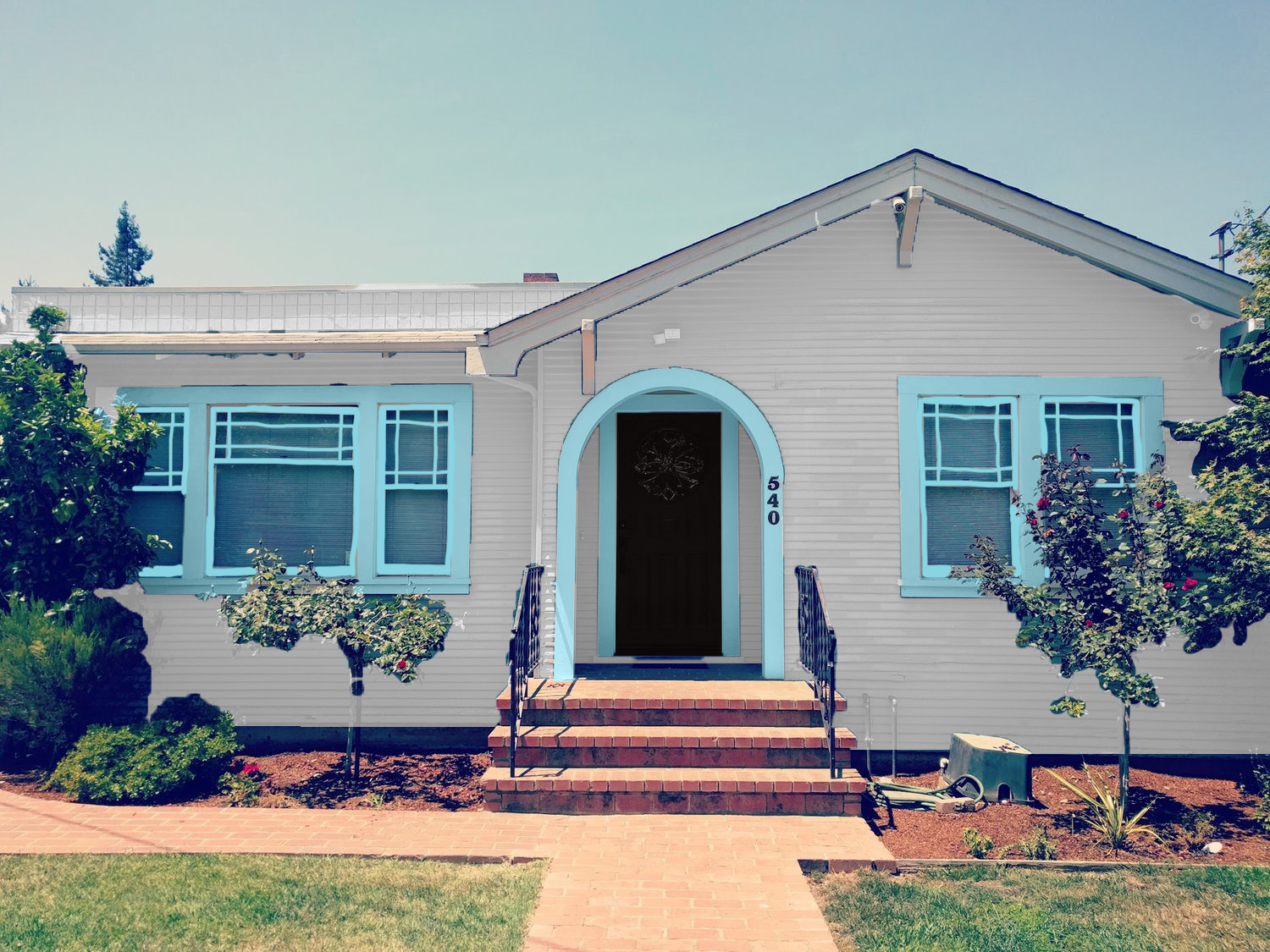 Image result for navy blue bungalow  House exterior blue, House paint  exterior, House exterior