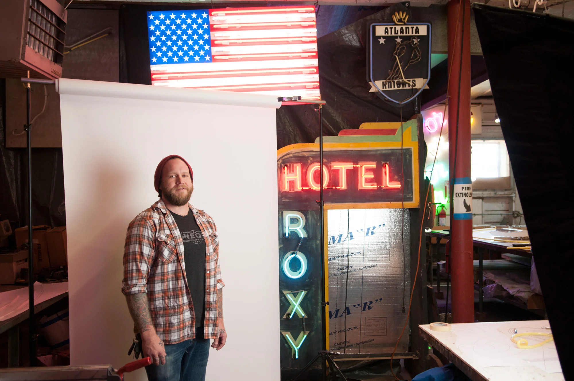 Blaze Pearson with Neon Sign