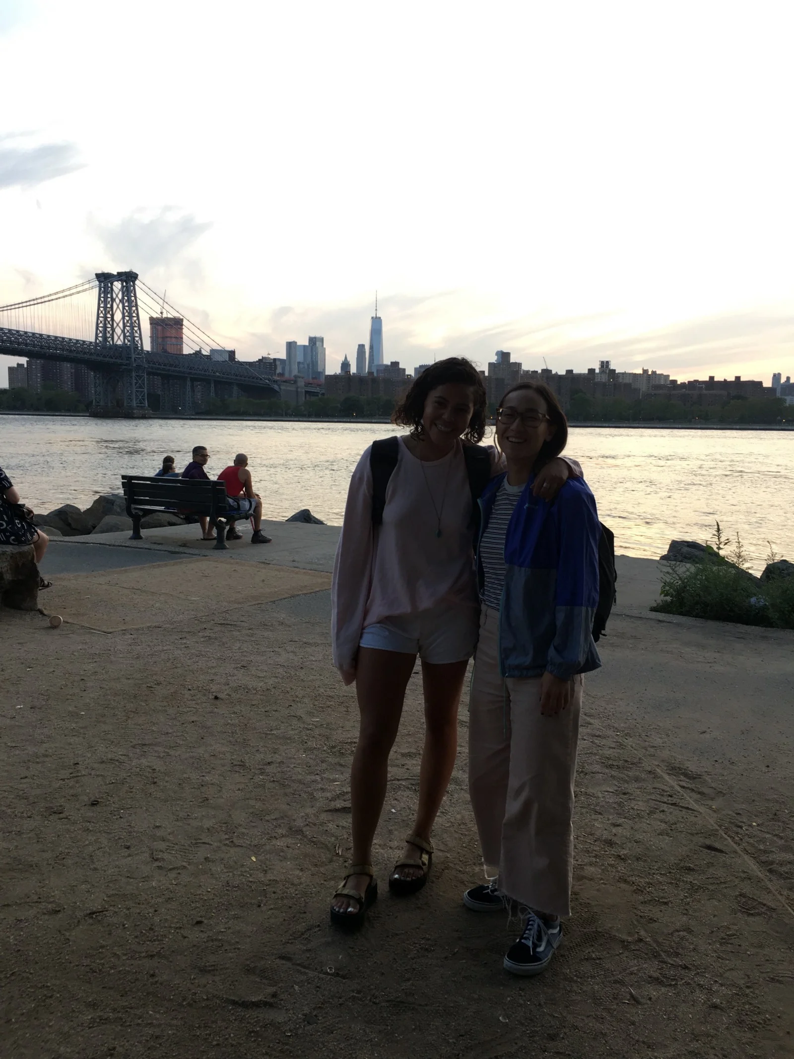 Jordan and I matching the sky in millenial pink.