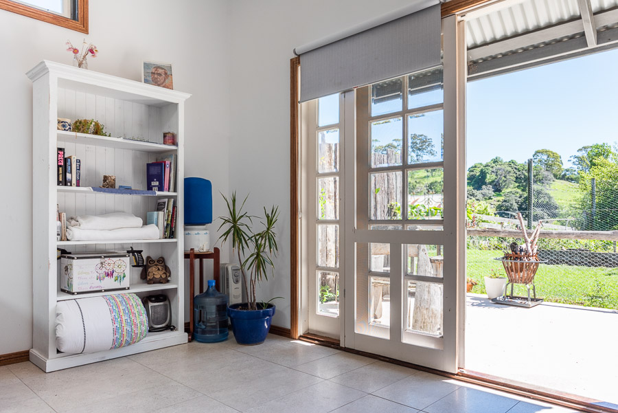 The Studio: Living space and doors to rear courtyard.