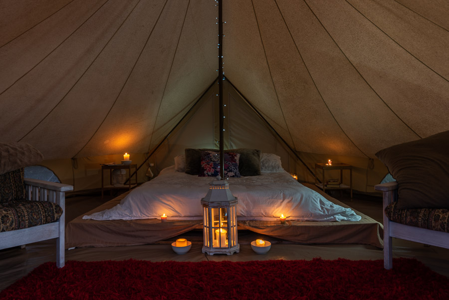 The Tent House - Gulaga: Interior at night.