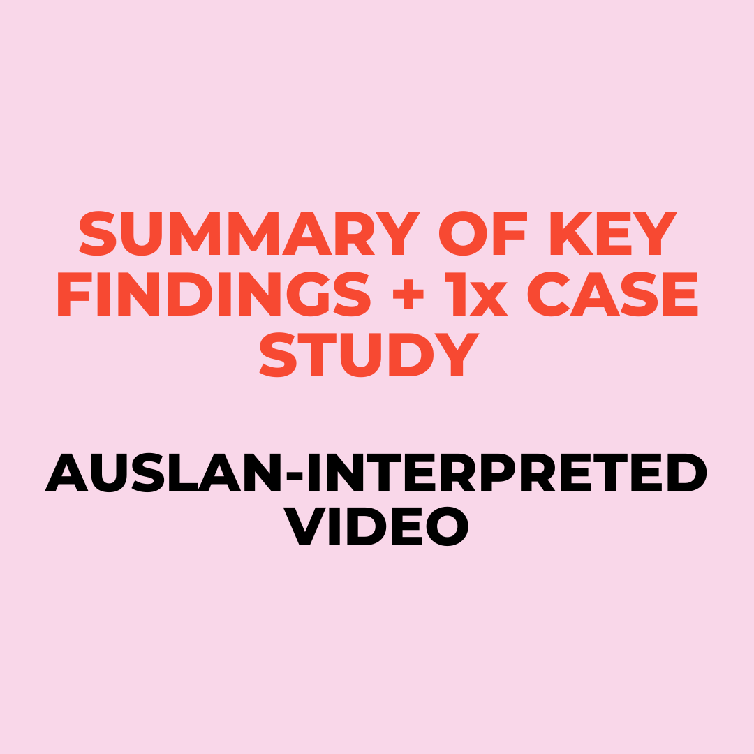 Auslan-Interpreted Summary + Case Study