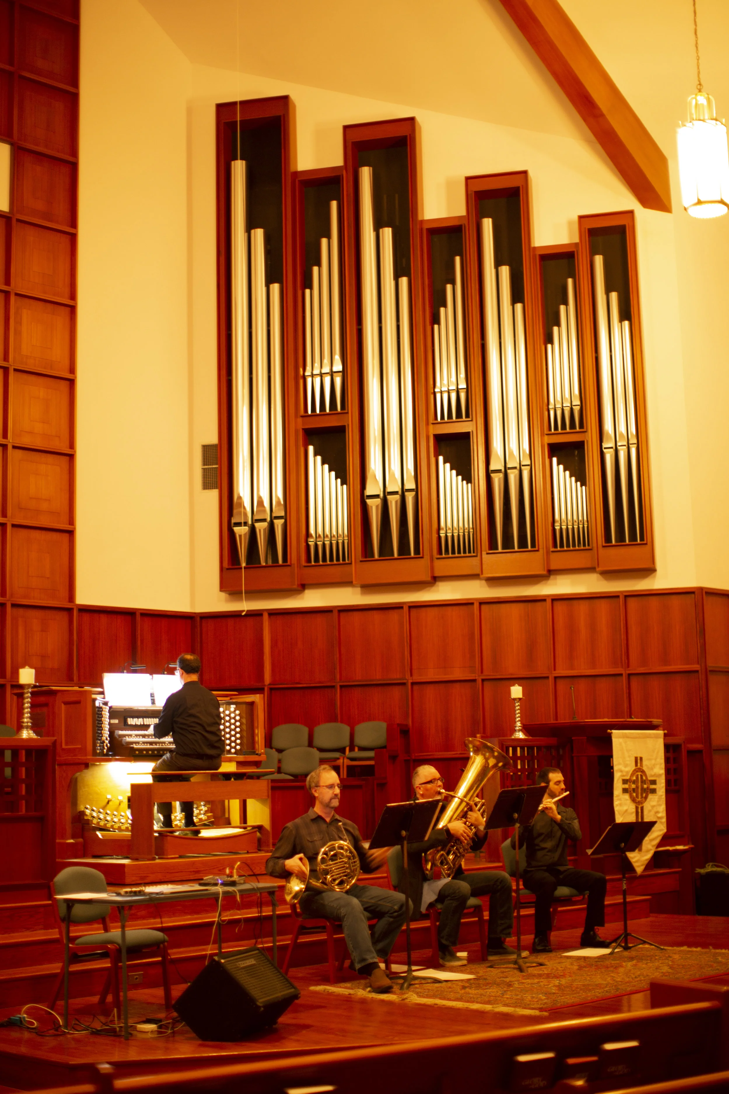 Garbage Trucks Make Beautiful Music: pipe organ, tuba, french horn and flute, 2016