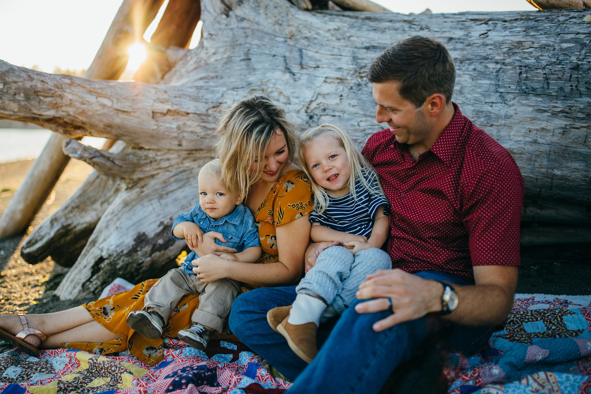 Sunset Family Portraits at Penn Cove | Whidbey Island Family Photographer