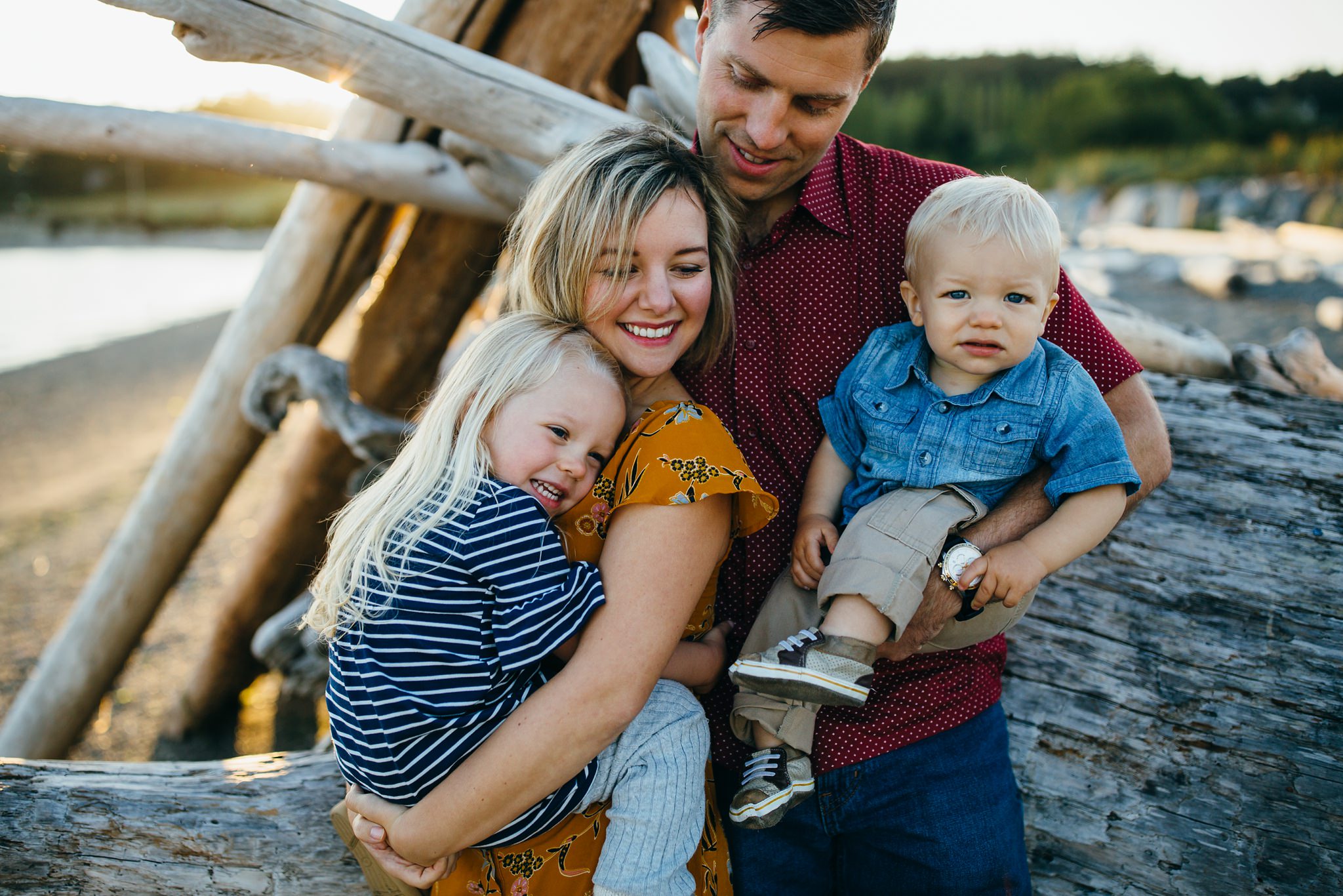 Sunset Family Portraits at Penn Cove | Whidbey Island Family Photographer