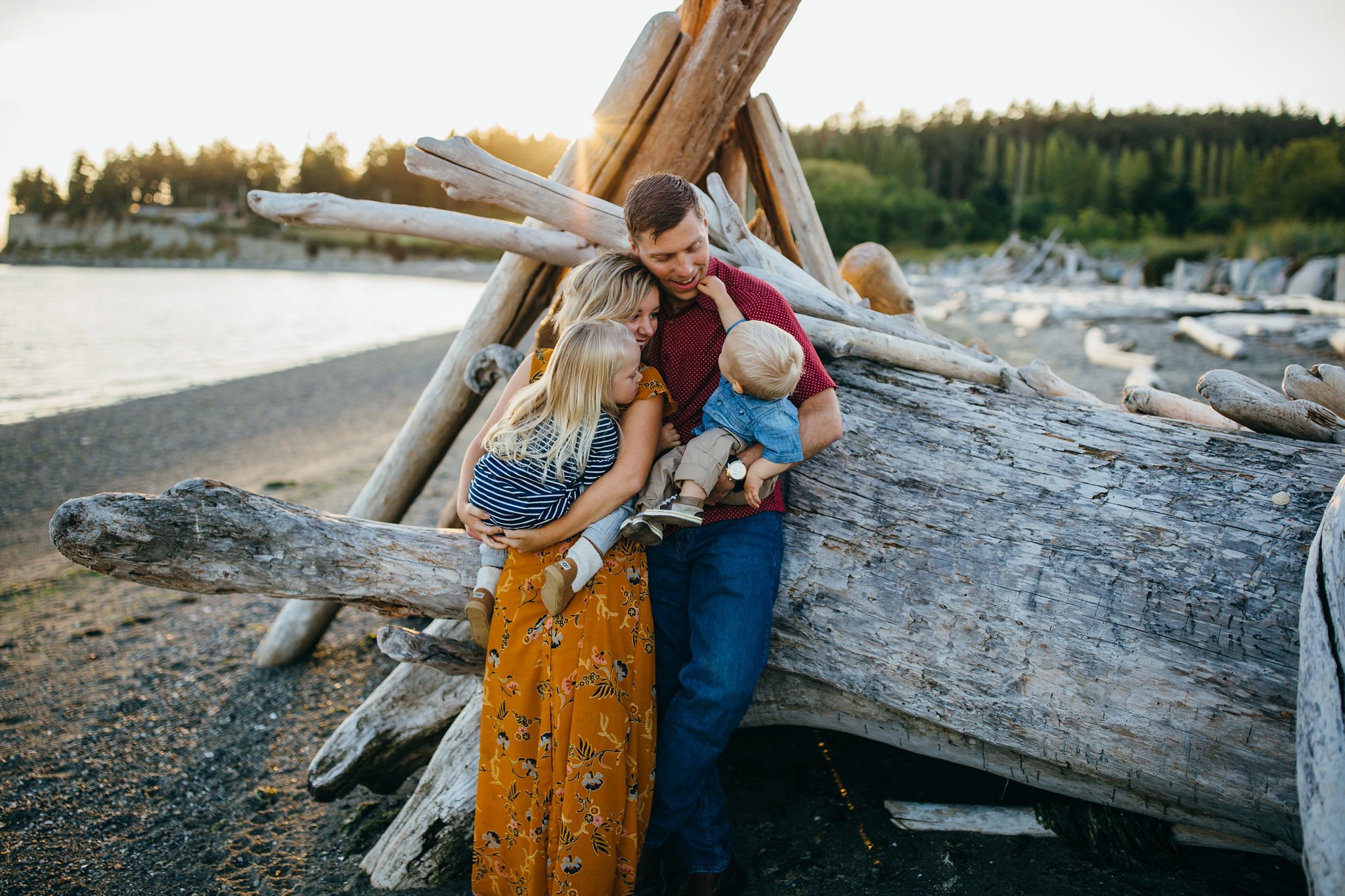 Sunset Family Portraits at Penn Cove | Whidbey Island Family Photographer