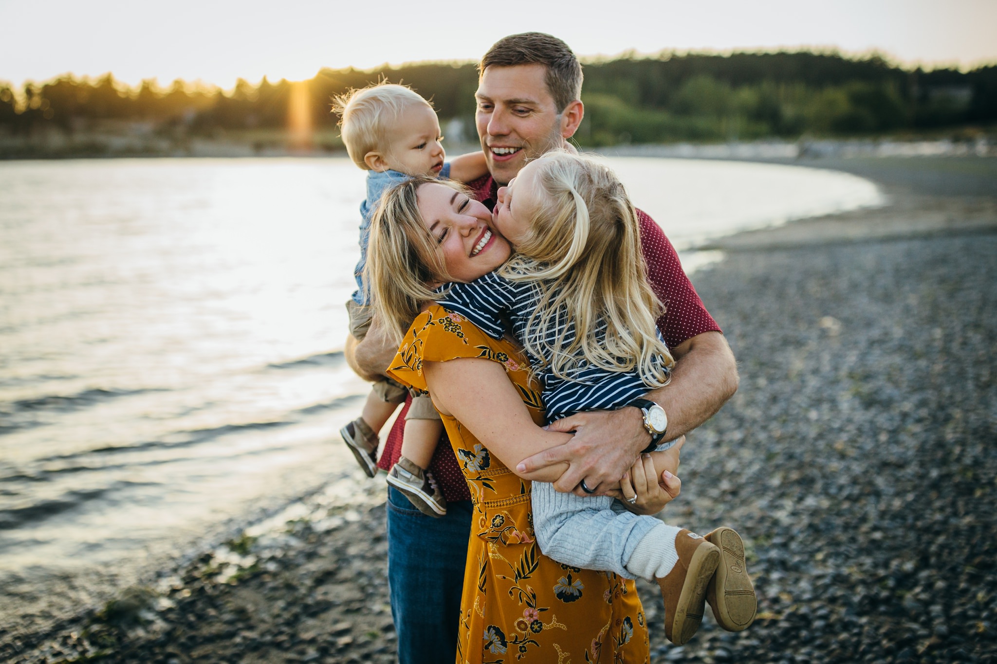 Sunset Family Portraits at Penn Cove | Whidbey Island Family Photographer