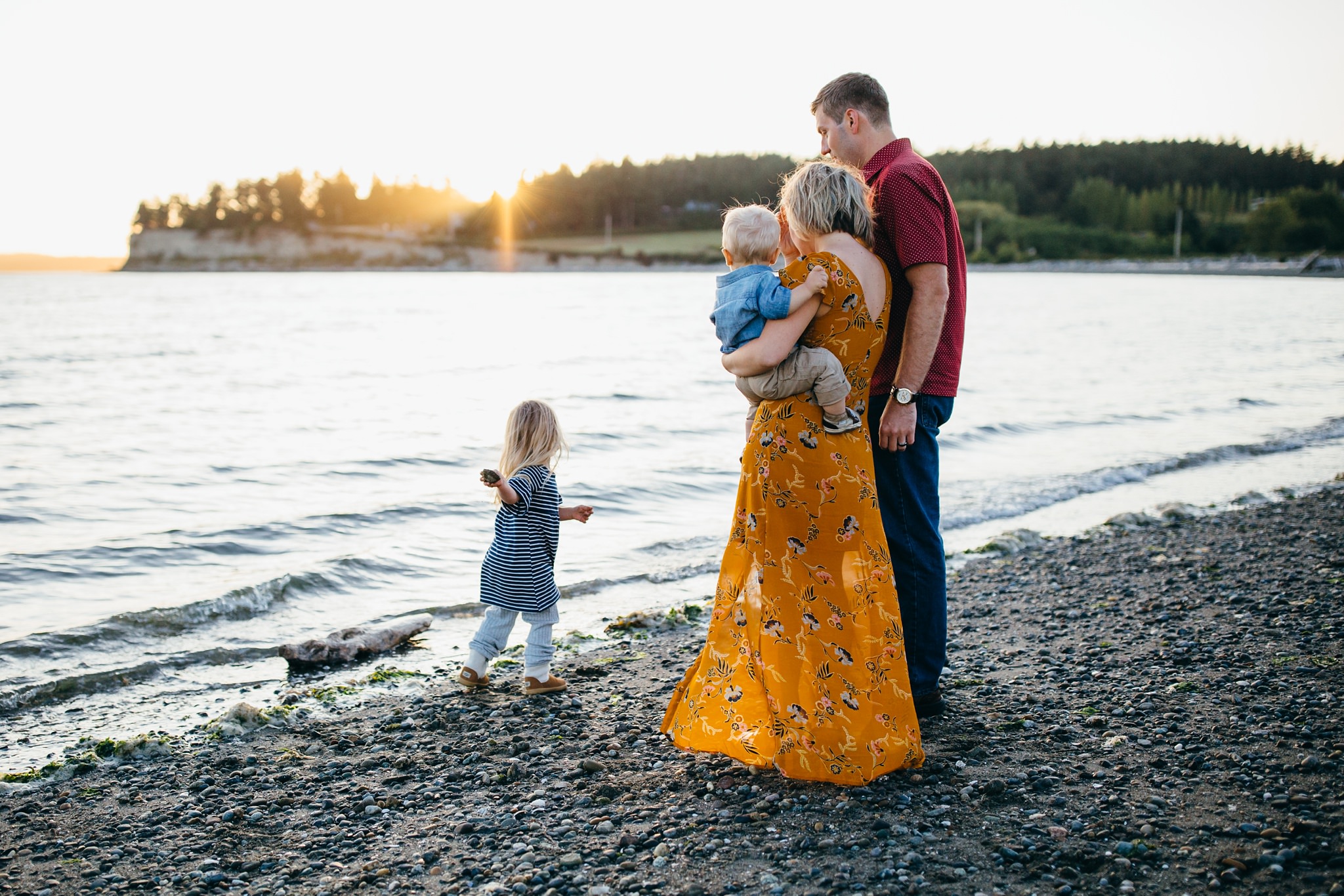 Sunset Family Portraits at Penn Cove | Whidbey Island Family Photographer