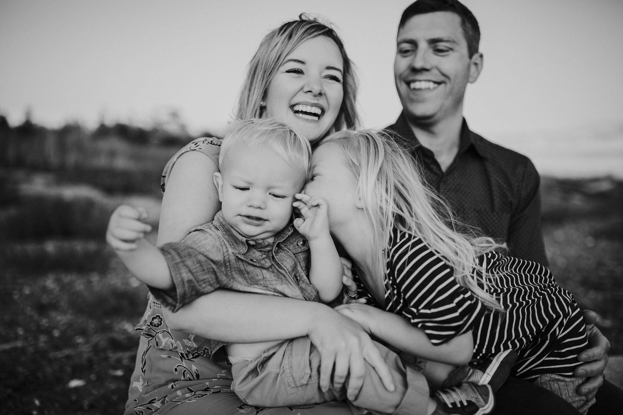 Sunset Family Portraits at Penn Cove | Whidbey Island Family Photographer
