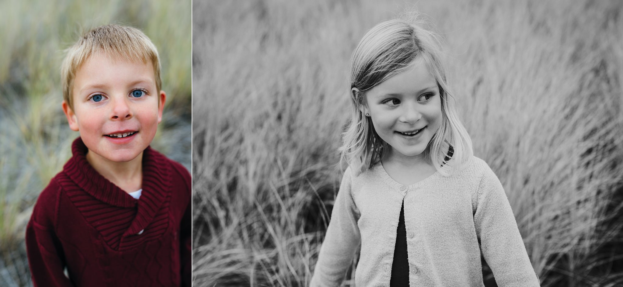 kara chappell whidbey island family photography young boy and girl smile in field