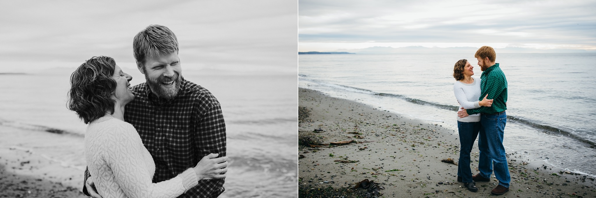 kara chappell whidbey island family photography mom and dad laugh and kiss during family pictures