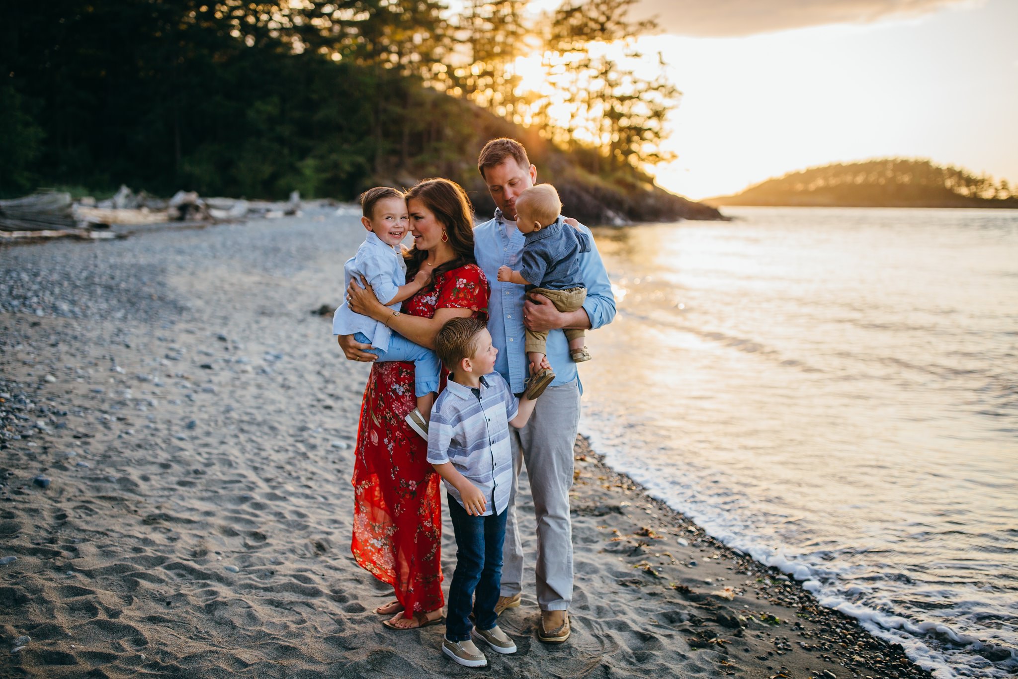 Family plays on beach | Whidbey Island Family Photographer