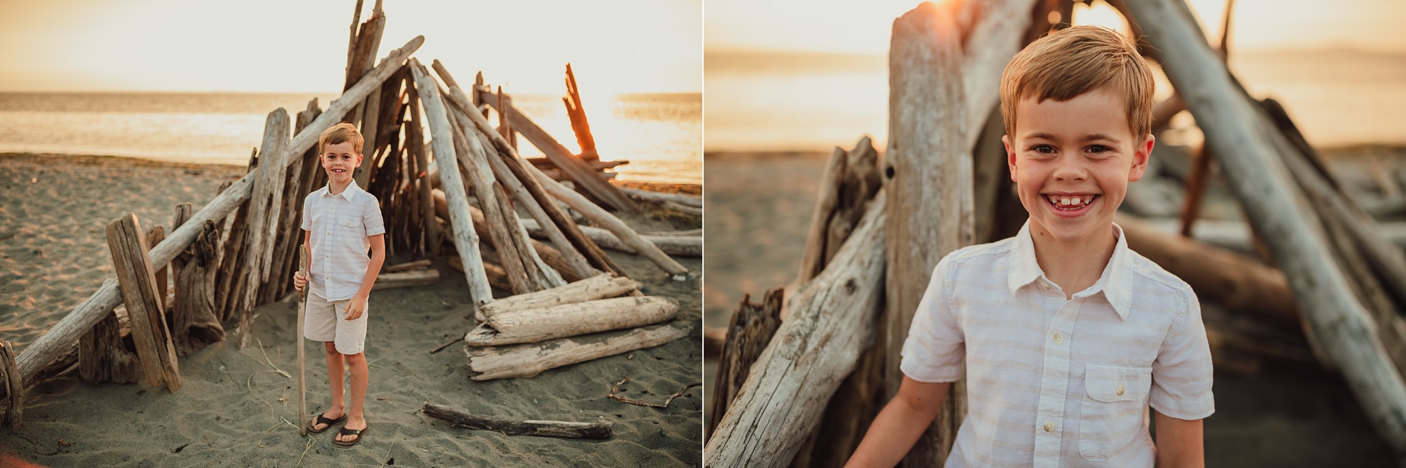 family photos on Washington beach