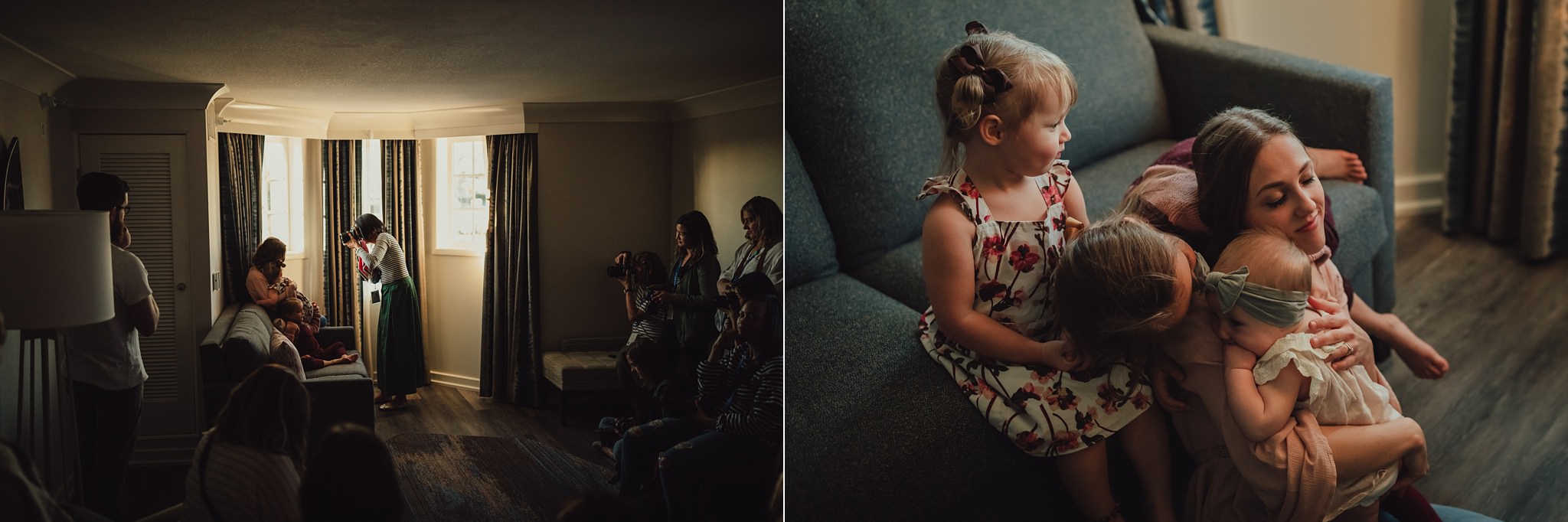 photographer takes pictures of family while teaching at Click Away conference
